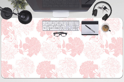 Large desk mat table protector pink flowers