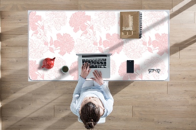 Large desk mat table protector pink flowers