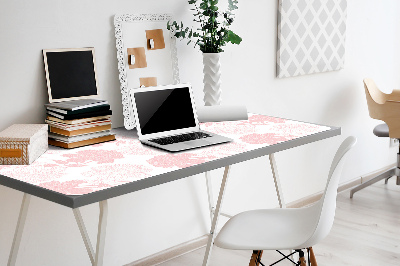 Large desk mat table protector pink flowers