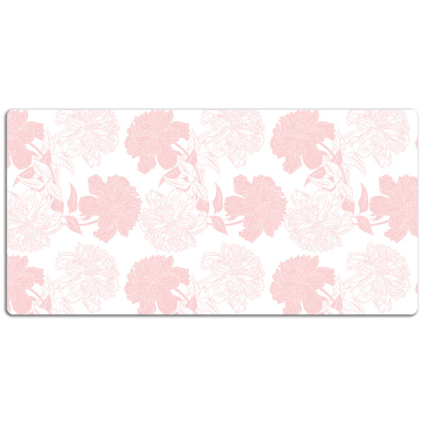 Large desk mat table protector pink flowers
