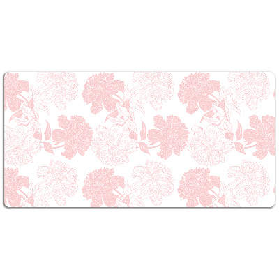 Large desk mat table protector pink flowers