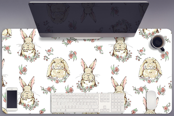Full desk pad light brown rabbits