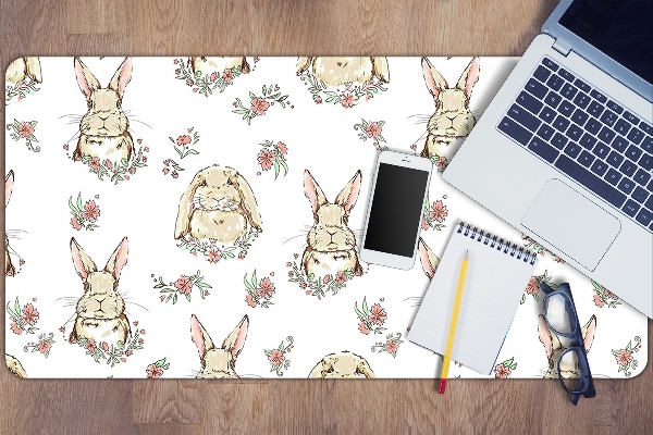 Full desk pad light brown rabbits