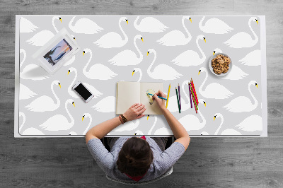 Full desk mat white swans