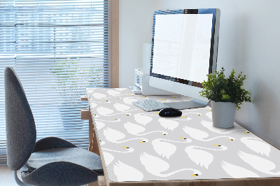 Full desk mat white swans