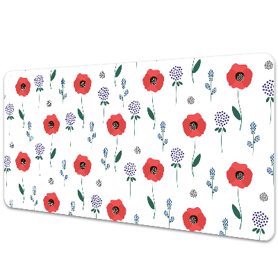 Desk mat Red poppies field