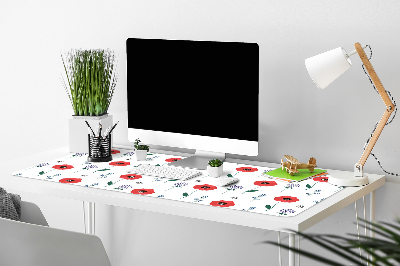 Desk mat Red poppies field