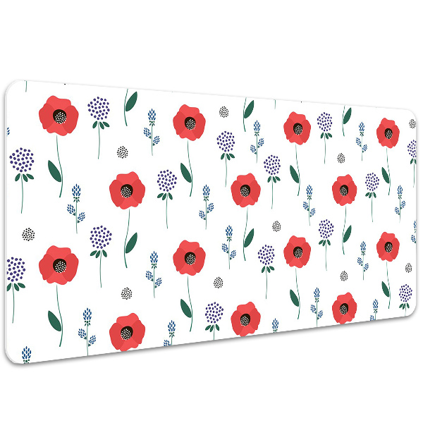 Desk mat Red poppies field