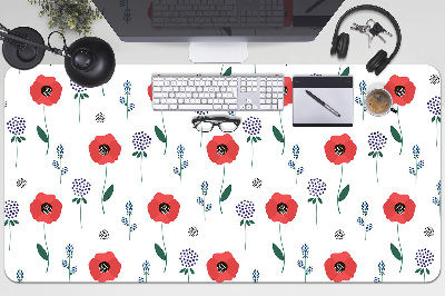 Desk mat Red poppies field