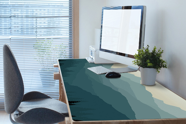 Large desk mat table protector View of the mountains