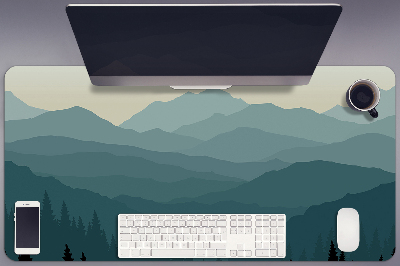 Large desk mat table protector View of the mountains