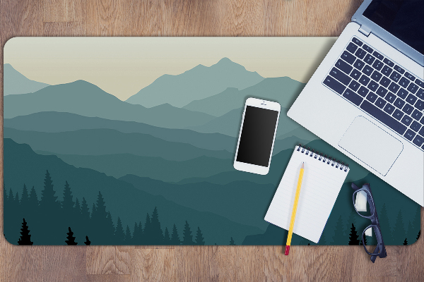 Large desk mat table protector View of the mountains
