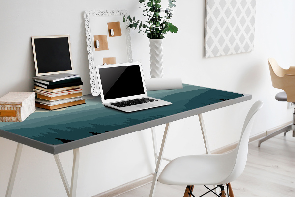 Large desk mat table protector View of the mountains