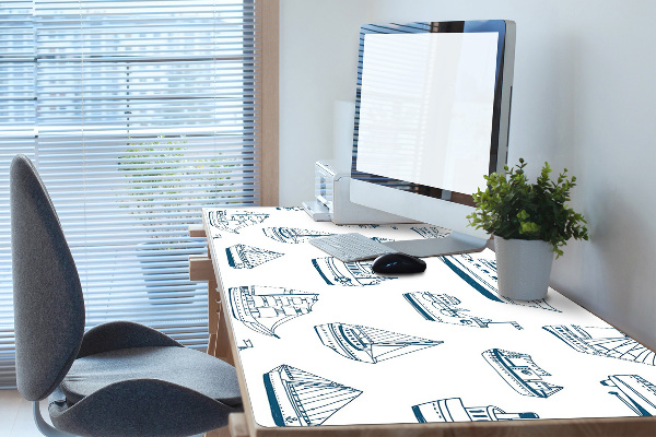 Full desk pad blue ships