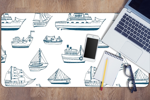 Full desk pad blue ships