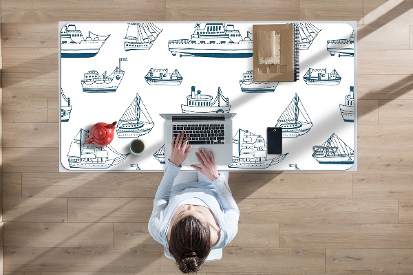 Full desk pad blue ships