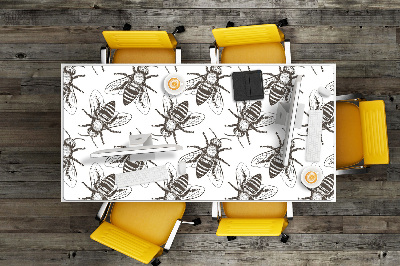 Large desk mat table protector bees pattern