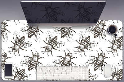 Large desk mat table protector bees pattern