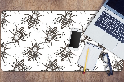 Large desk mat table protector bees pattern