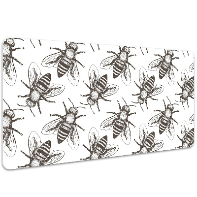 Large desk mat table protector bees pattern