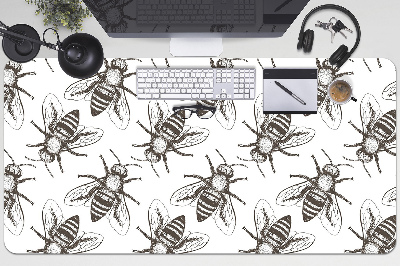 Large desk mat table protector bees pattern