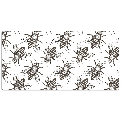 Large desk mat table protector bees pattern