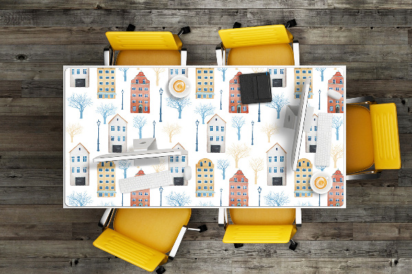 Large desk mat for children buildings