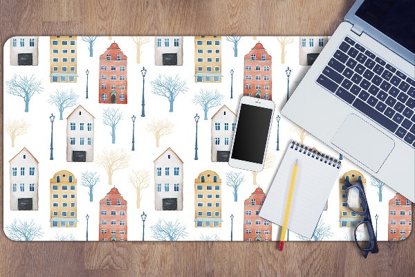 Large desk mat for children buildings