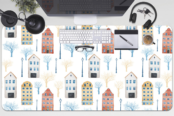 Large desk mat for children buildings