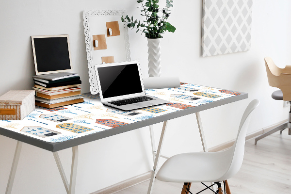 Large desk mat for children buildings