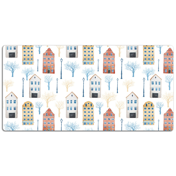 Large desk mat for children buildings