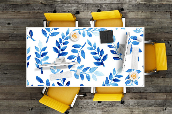 Desk mat blue watercolor