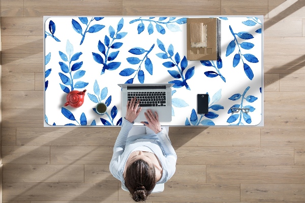 Desk mat blue watercolor
