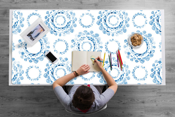 Desk pad blue circles