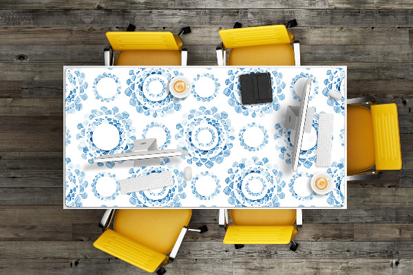 Desk pad blue circles