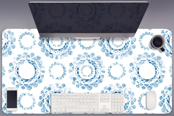 Desk pad blue circles