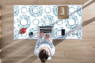 Desk pad blue circles