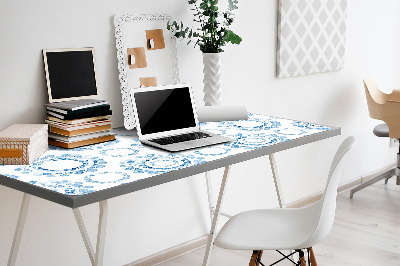 Desk pad blue circles