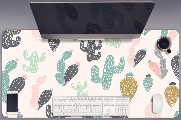 Full desk protector colorful cacti