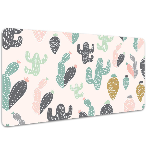 Full desk protector colorful cacti
