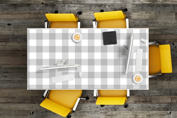 Large desk pad PVC protector gray grille