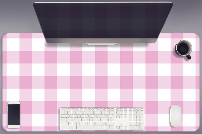 Large desk mat table protector pink grille