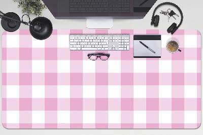 Large desk mat table protector pink grille