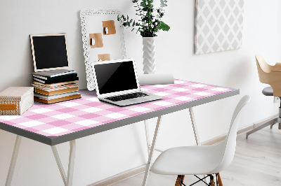 Large desk mat table protector pink grille