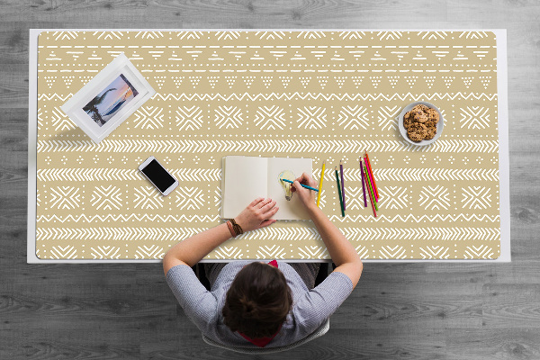Large desk mat table protector yellow shape