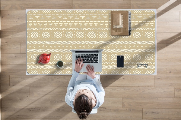 Large desk mat table protector yellow shape