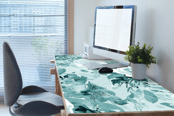 Full desk pad blue flowers