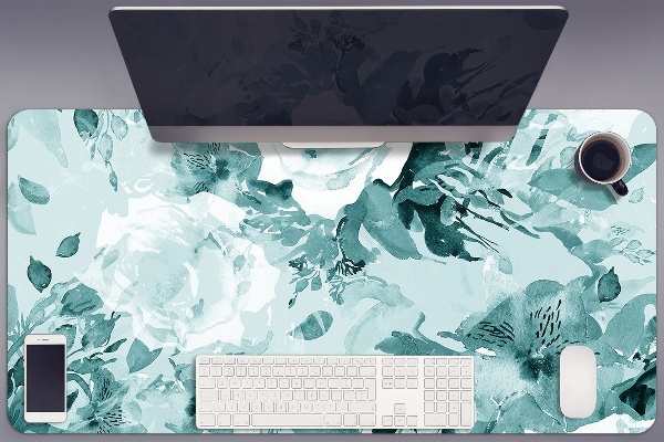 Full desk pad blue flowers