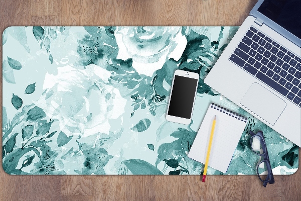 Full desk pad blue flowers