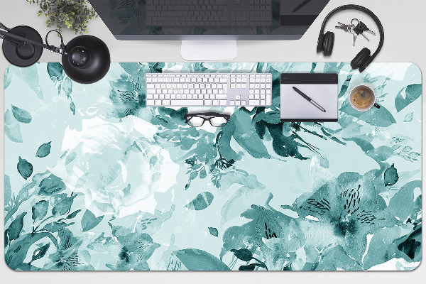 Full desk pad blue flowers